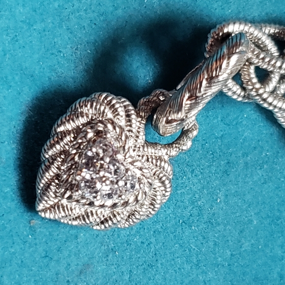 Judith ripka 925 necklace and cz heart pendant - Picture 6 of 9